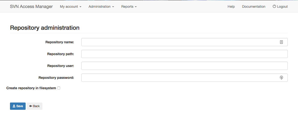 Edit repository dialog