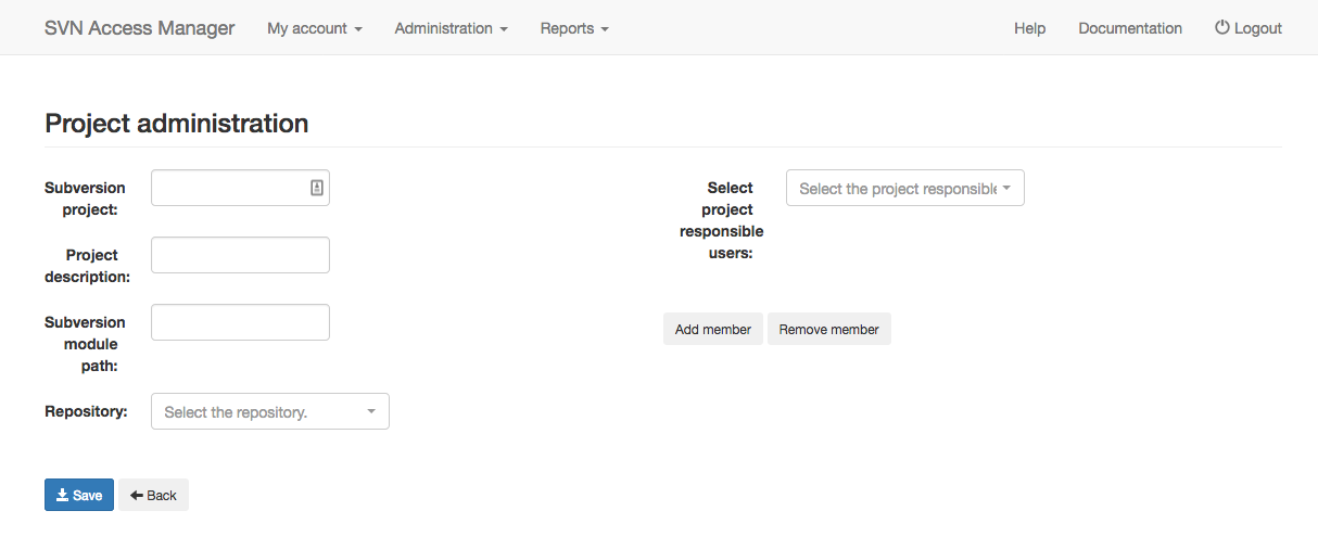 Edit project dialog