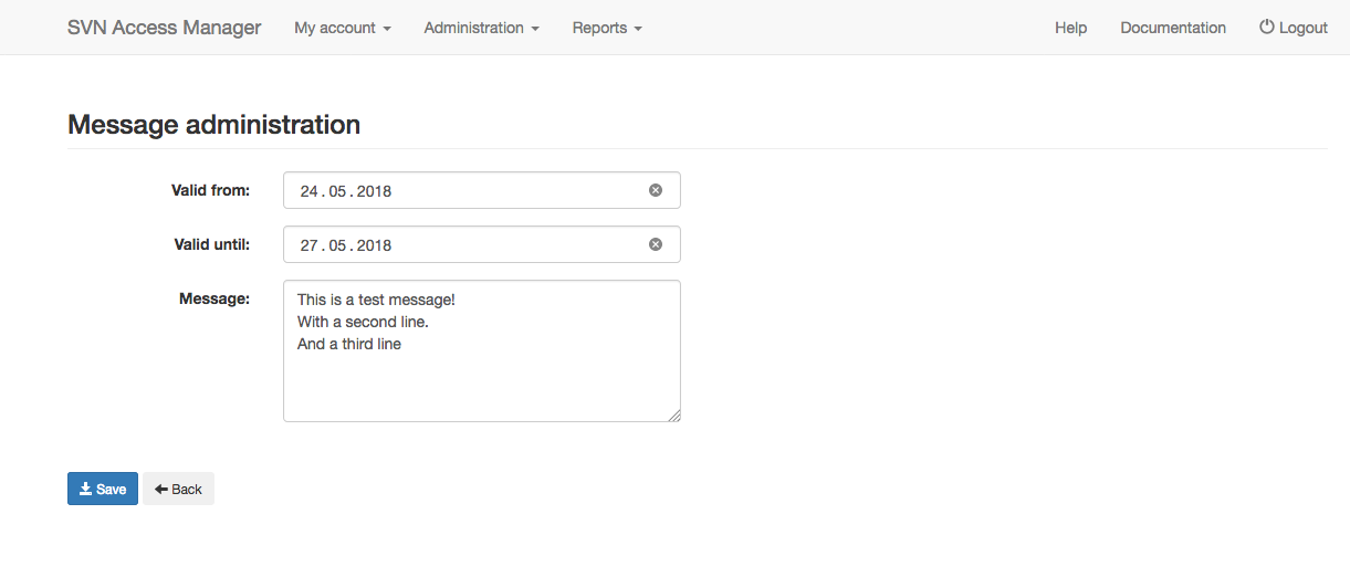 Edit message dialog